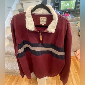 Victory Outfitters Men's Burgundy Zip-Up Sweater